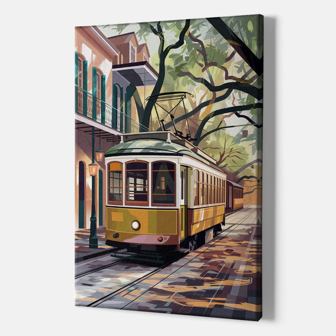 New Orleans Historic Streetcars - Canvas Wall Art Indoor