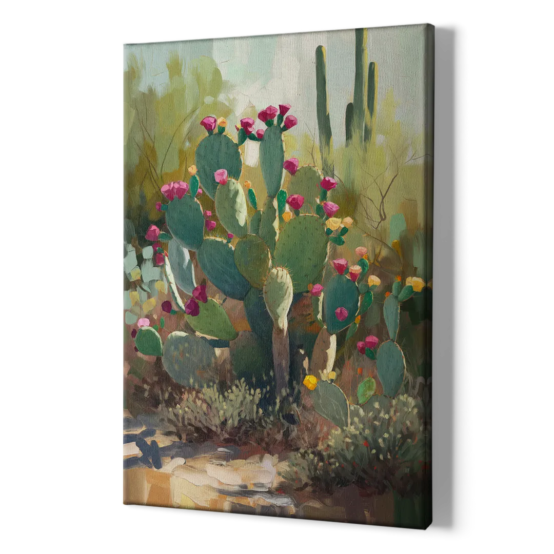 Scottsdale Cactus Bloom - Canvas Print Art Sides