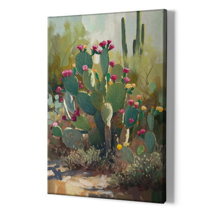 Scottsdale Cactus Bloom - Canvas Print Art Sides