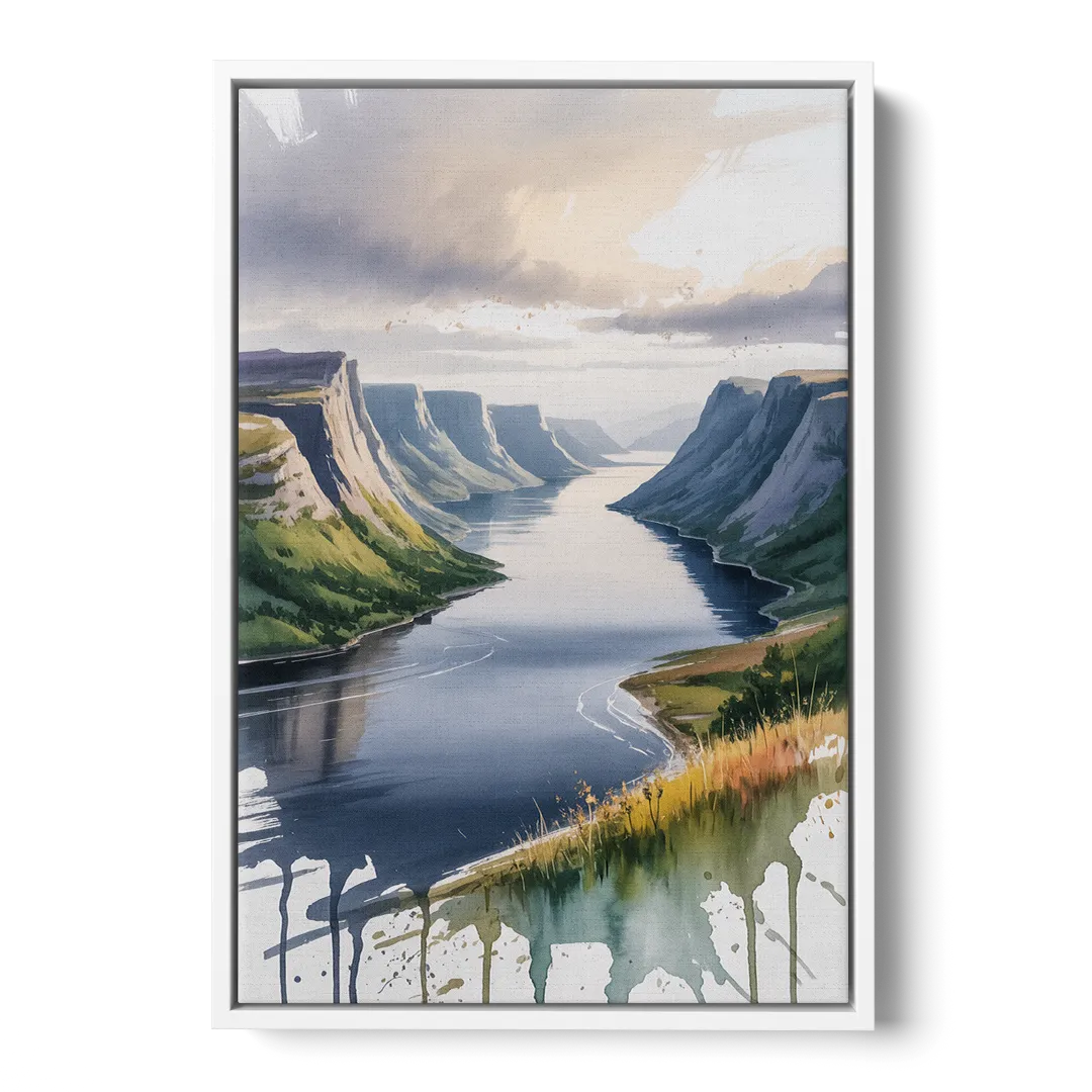 Gros Morne Fjords - White Frame Canvas