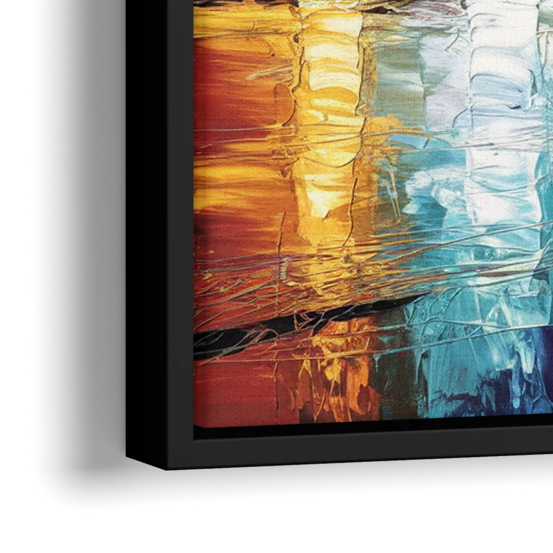 Houston Artistic Skyline - Close-Up Black Frame Canvas