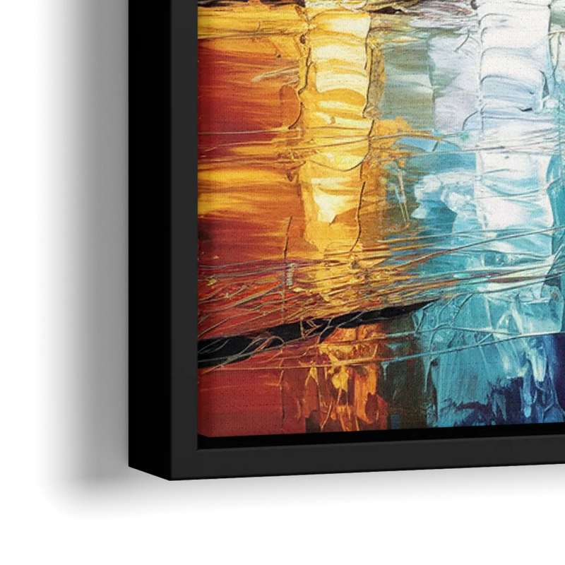 Houston Artistic Skyline - Close-Up Black Frame Canvas