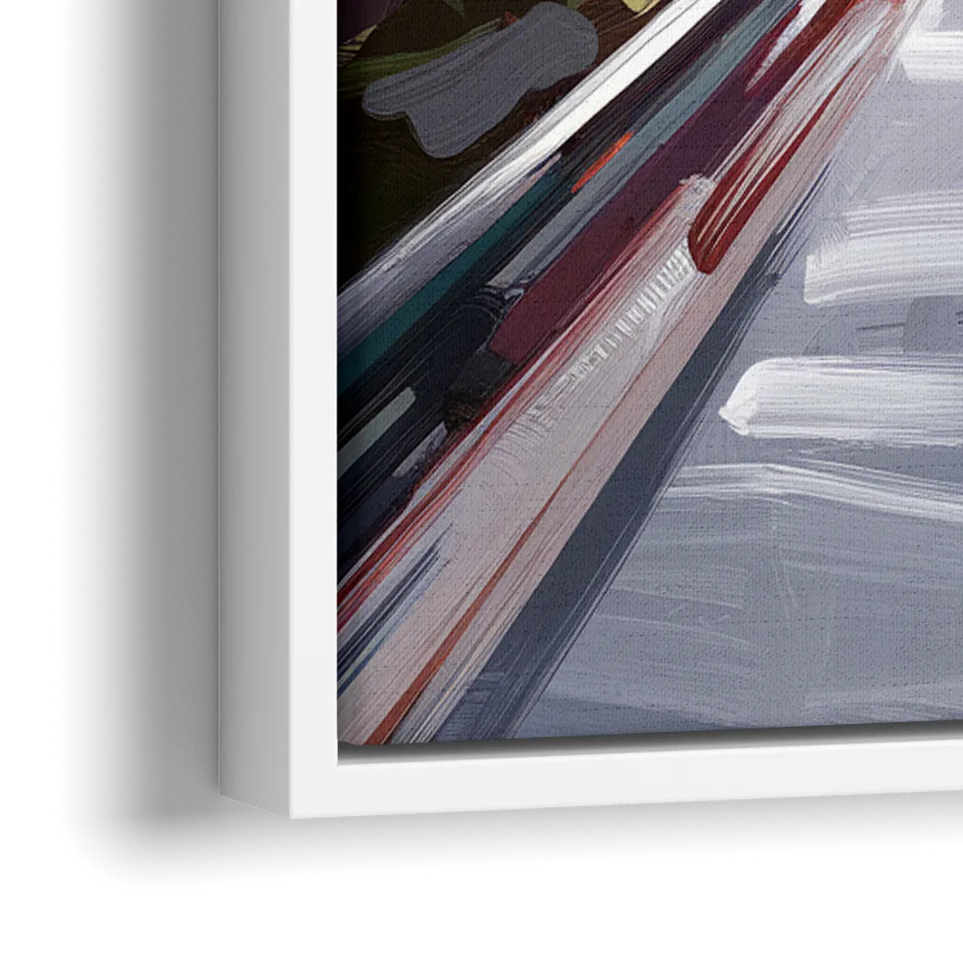 Atlanta Beltline Artwork - Close-Up White Frame Canvas