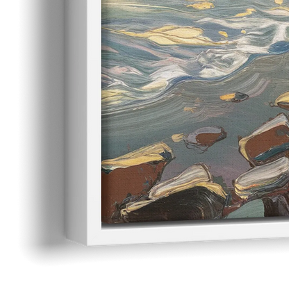 Traverse City Coastal Sunrise - Close-Up White Frame Canvas