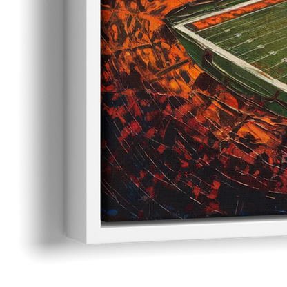 Denver Broncos Stadium - Close-Up White Frame Canvas