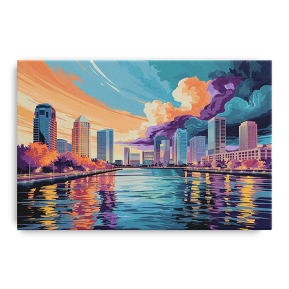 Tampa Bay Skyline Panorama - Canvas Wall Art