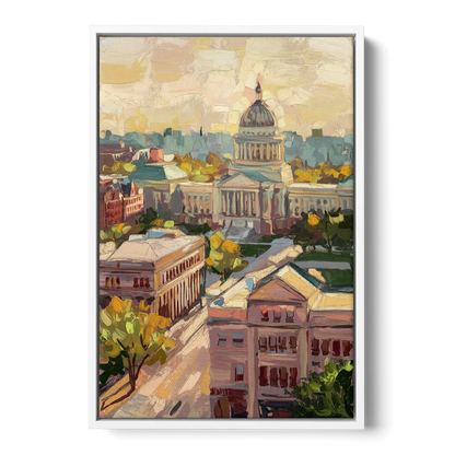Madison Historic Architecture - White Frame Canvas