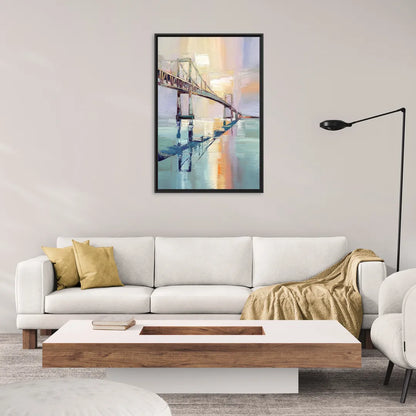 Corpus Christi Harbor Bridge - Living Room Black Frame Canvas