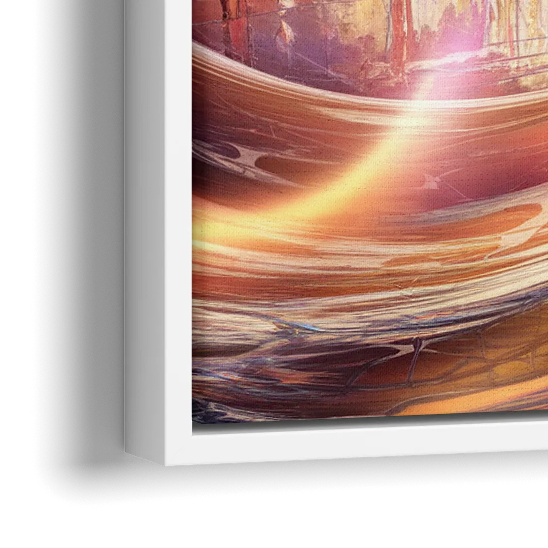 St. Louis Skyline at Sunset - Close-Up White Frame Canvas