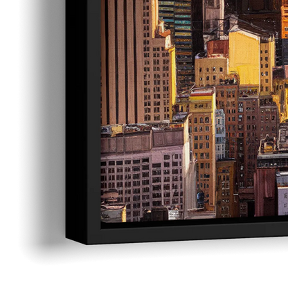 New York City Midtown Skyline - Close-Up Black Frame Canvas