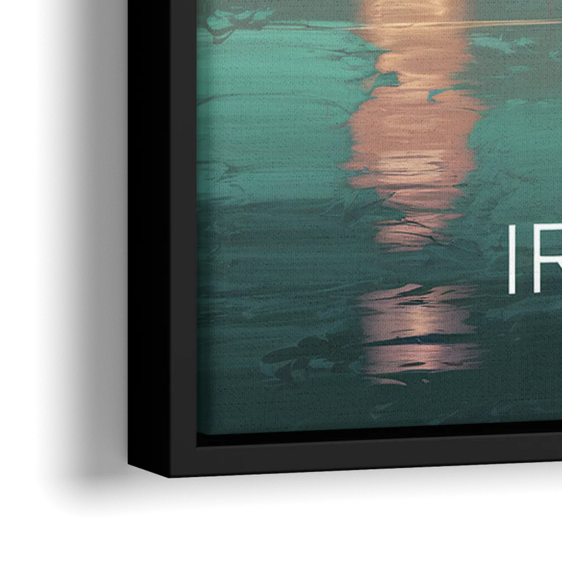 Irving Skyline Reflection - Close-Up Black Frame Canvas