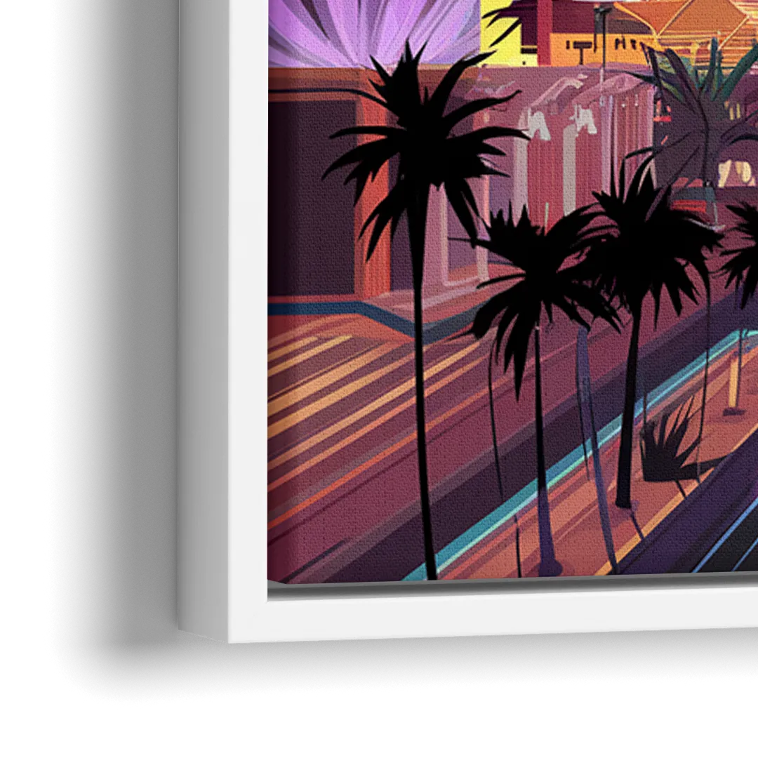 Las Vegas Iconic Strip Experience - Close-Up White Frame Canvas
