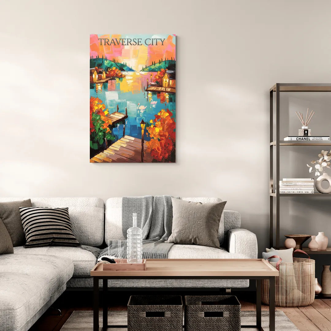 Traverse City Scenic Waterfront - Canvas Wall Art Living Room