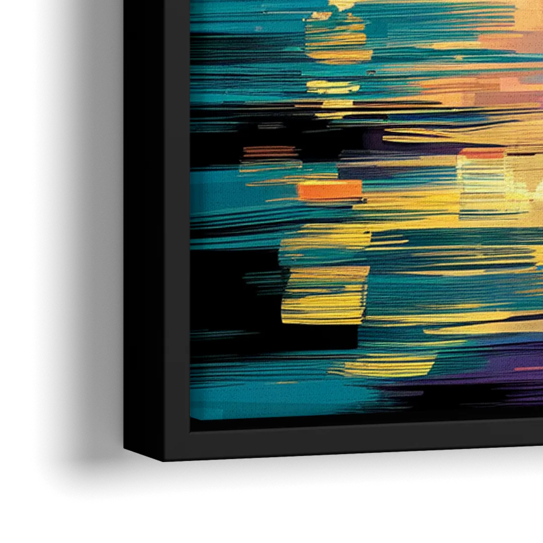 New Orleans Cityscape Reflections - Close-Up Black Frame Canvas