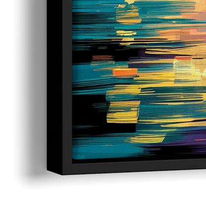 New Orleans Cityscape Reflections - Close-Up Black Frame Canvas