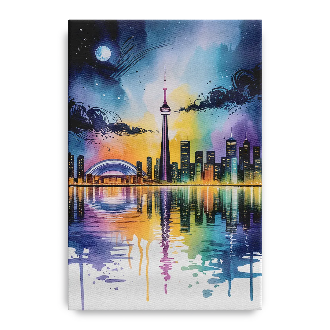 Toronto Skyline at Night - Canvas Wall Art
