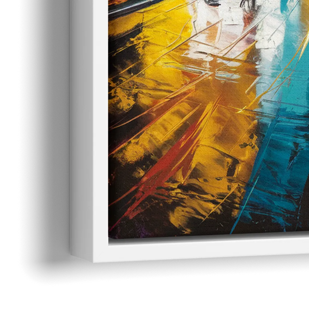 Las Vegas Downtown Energy - Close-Up White Frame Canvas