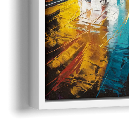 Las Vegas Downtown Energy - Close-Up White Frame Canvas
