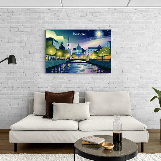 Providence Night Lights - Canvas Wall Art Living Room
