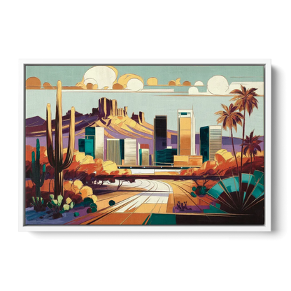 Phoenix Arizona Urban Art - White Frame Canvas