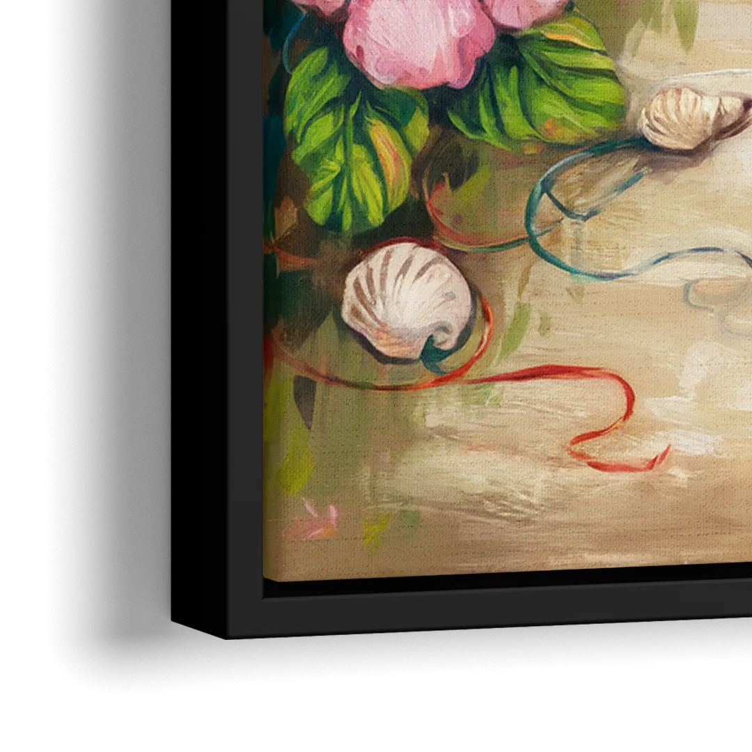 Key West Nautical Charm - Close-Up Black Frame Canvas