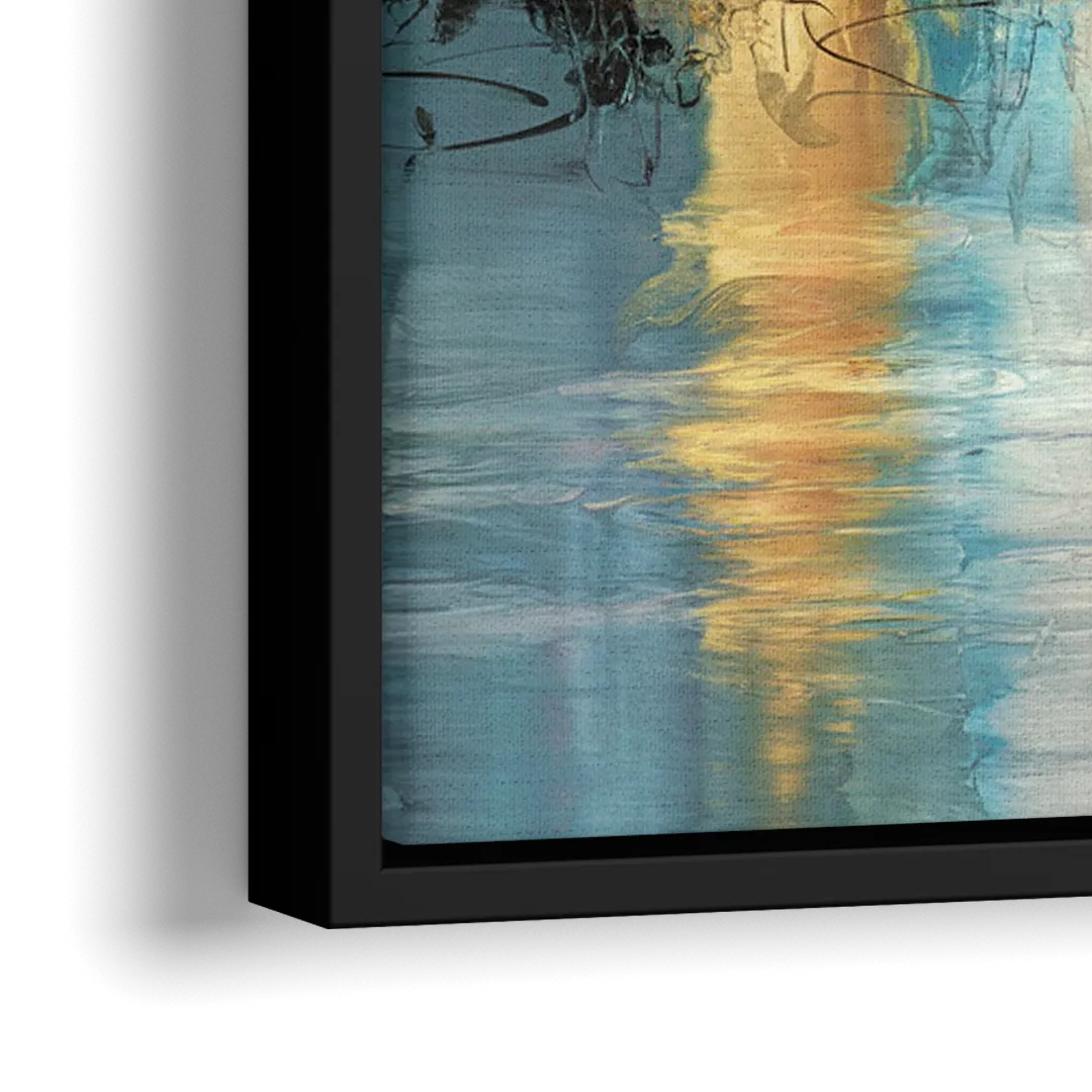 Charlotte Uptown Skyline - Close-Up Black Frame Canvas