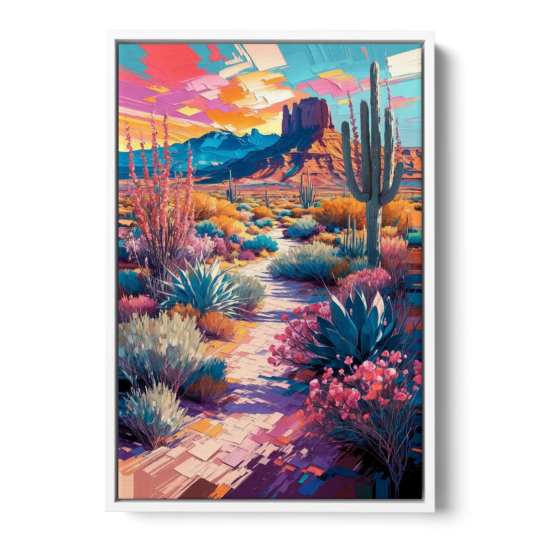 Henderson Desert Bloom - White Frame Canvas