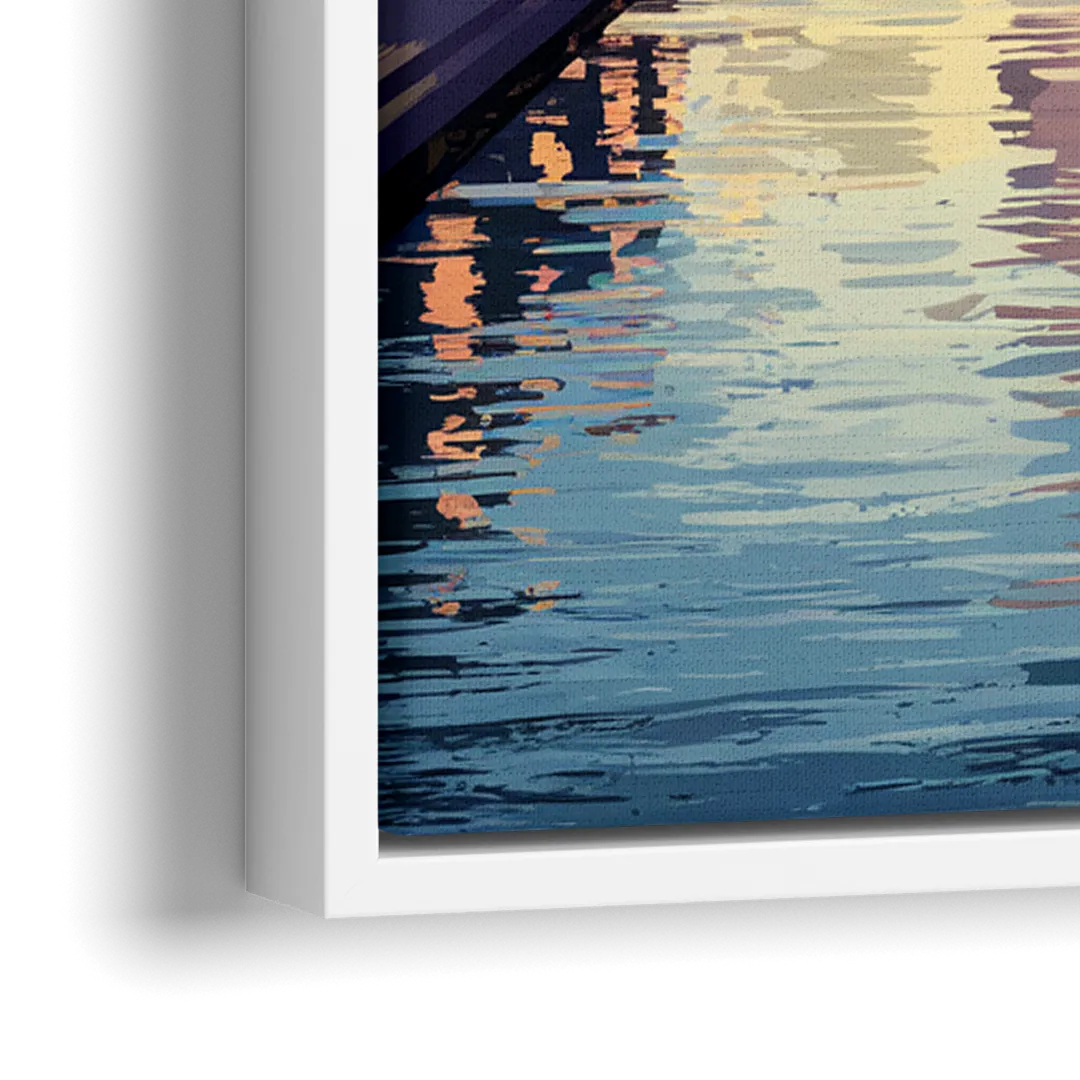 Philadelphia Schuylkill River - Close-Up White Frame Canvas