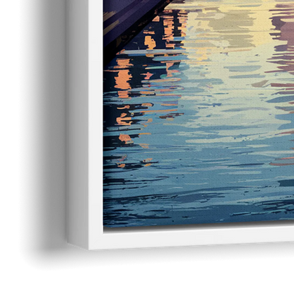 Philadelphia Schuylkill River - Close-Up White Frame Canvas