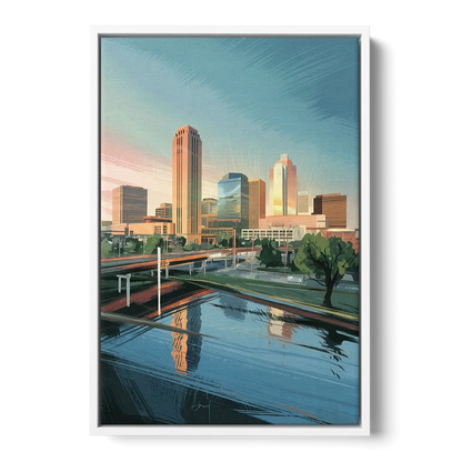Oklahoma City Modern Architecture - White Frame Canvas