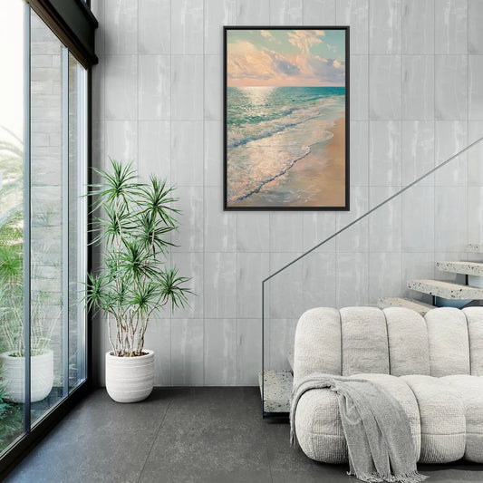 La Jolla Ocean Breeze - Living Room Black Frame Canvas