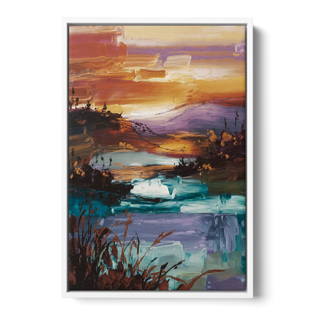 Ashland Evening Glow - White Frame Canvas