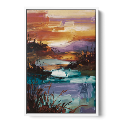 Ashland Evening Glow - White Frame Canvas