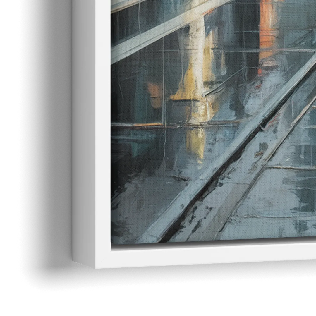 Vancouver Rainy Day - Close-Up White Frame Canvas