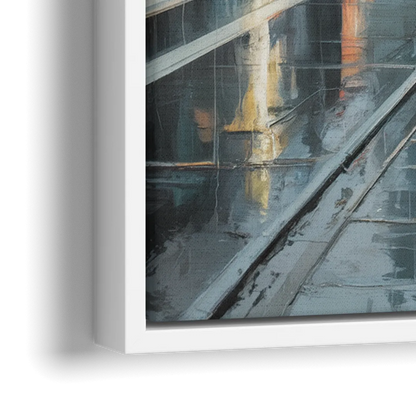 Vancouver Rainy Day - Close-Up White Frame Canvas
