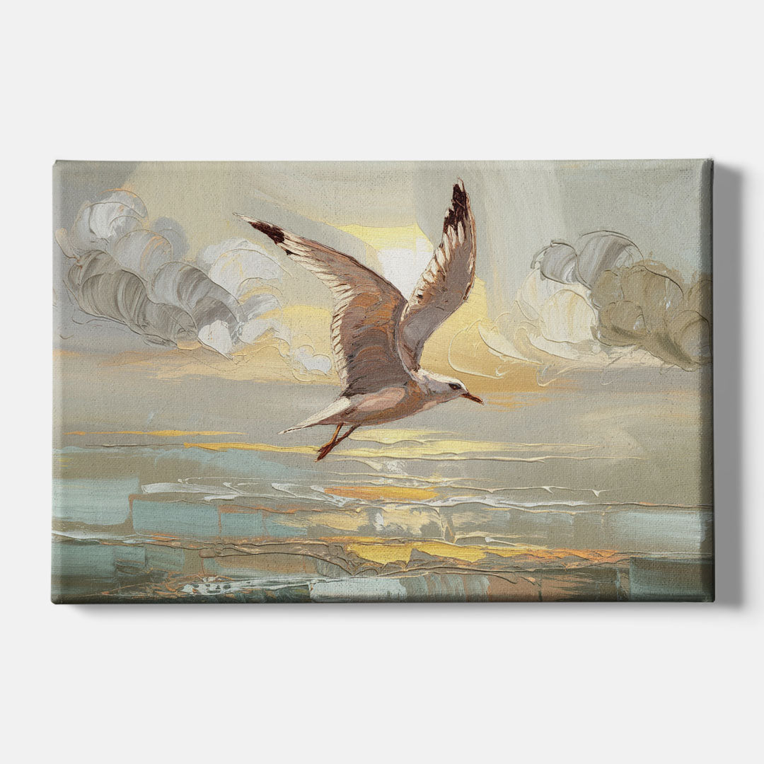 Corpus Christi Seagulls In Flight - Canvas Wall Art