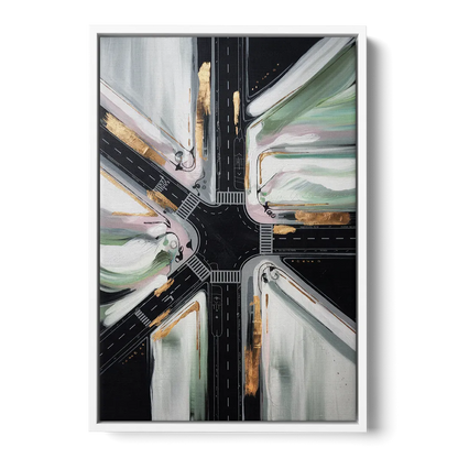 Irving Urban Streets - White Frame Canvas
