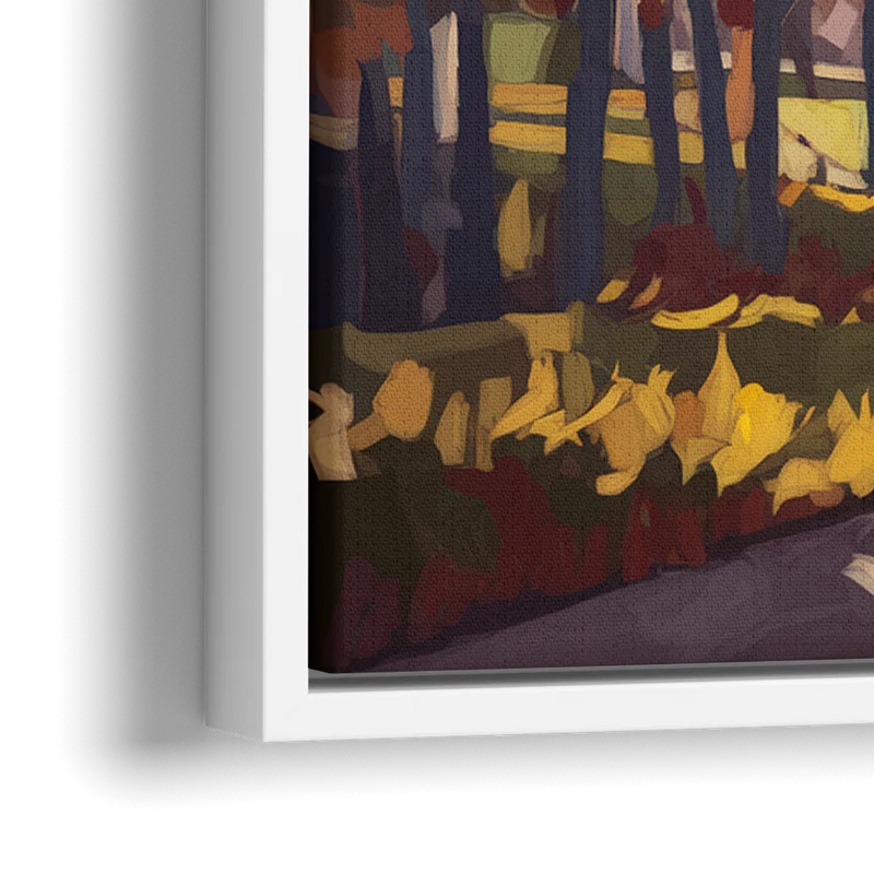 Fort Wayne Autumn Colors - Close-Up White Frame Canvas