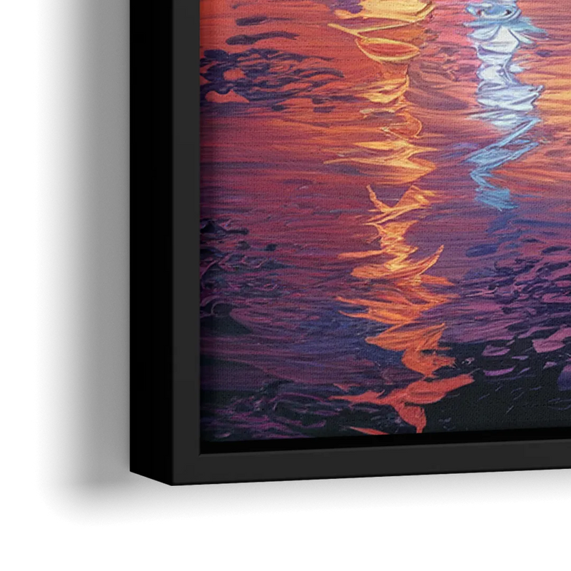 Chicago Flag Inspired Design - Close-Up Black Frame Canvas