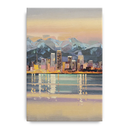 Anchorage Cityscape Reflection - Canvas Wall Art