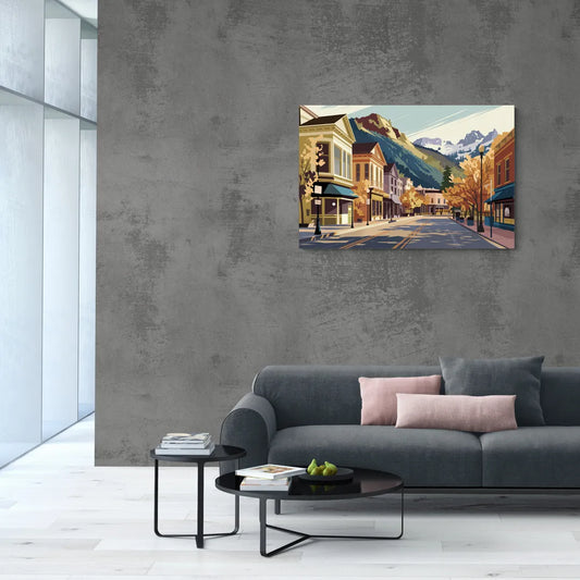 Telluride Historic Main Street - Canvas Wall Art Living Room
