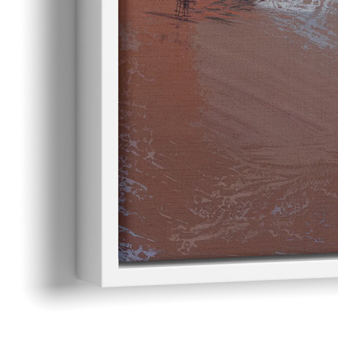 Virginia Beach Pier at Sunset - Close-Up White Frame Canvas