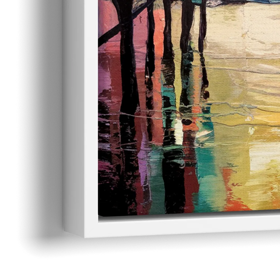 St. Petersburg Pier Vibes - Close-Up White Frame Canvas