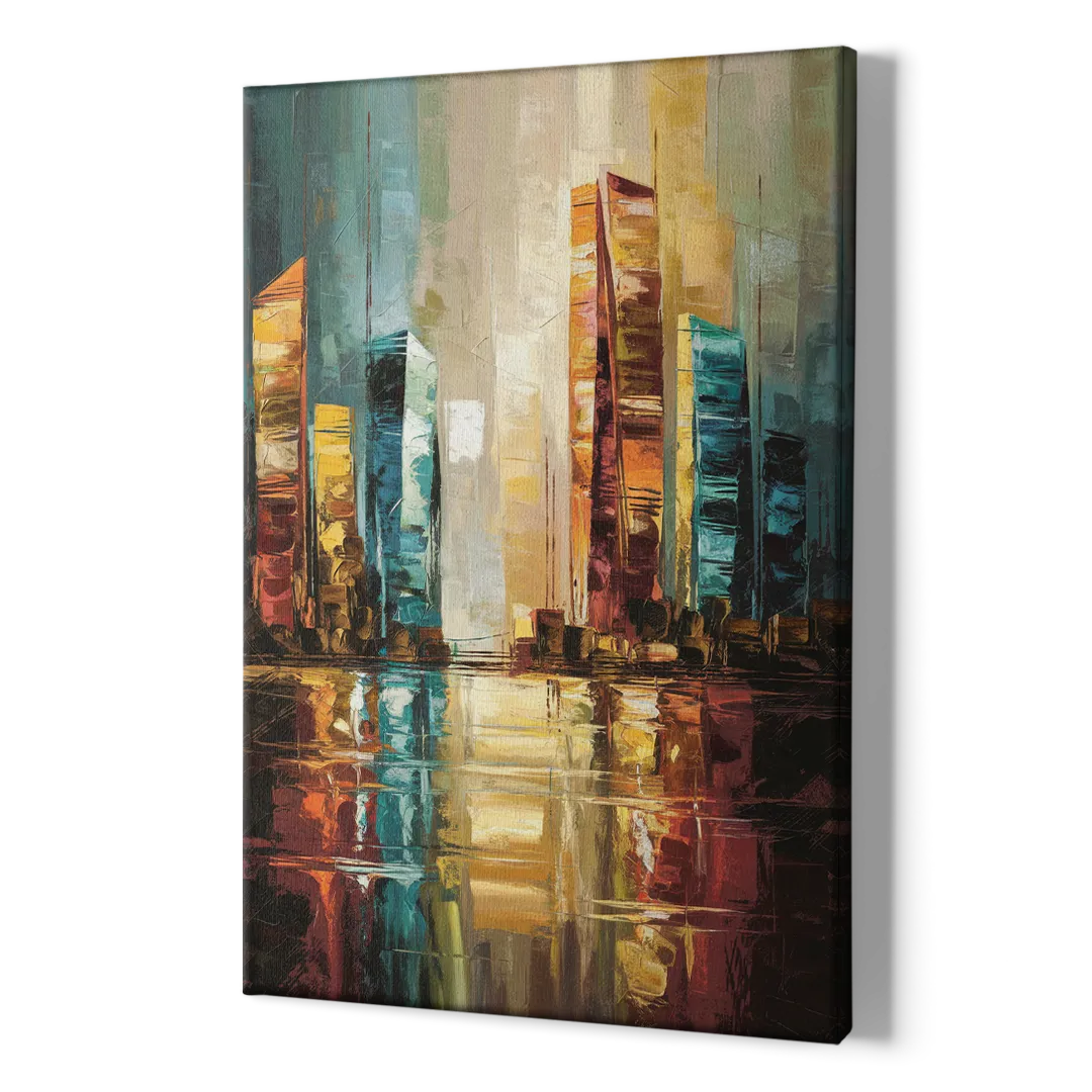 Mobile Abstract Cityscape Modern - Canvas Print Art Sides