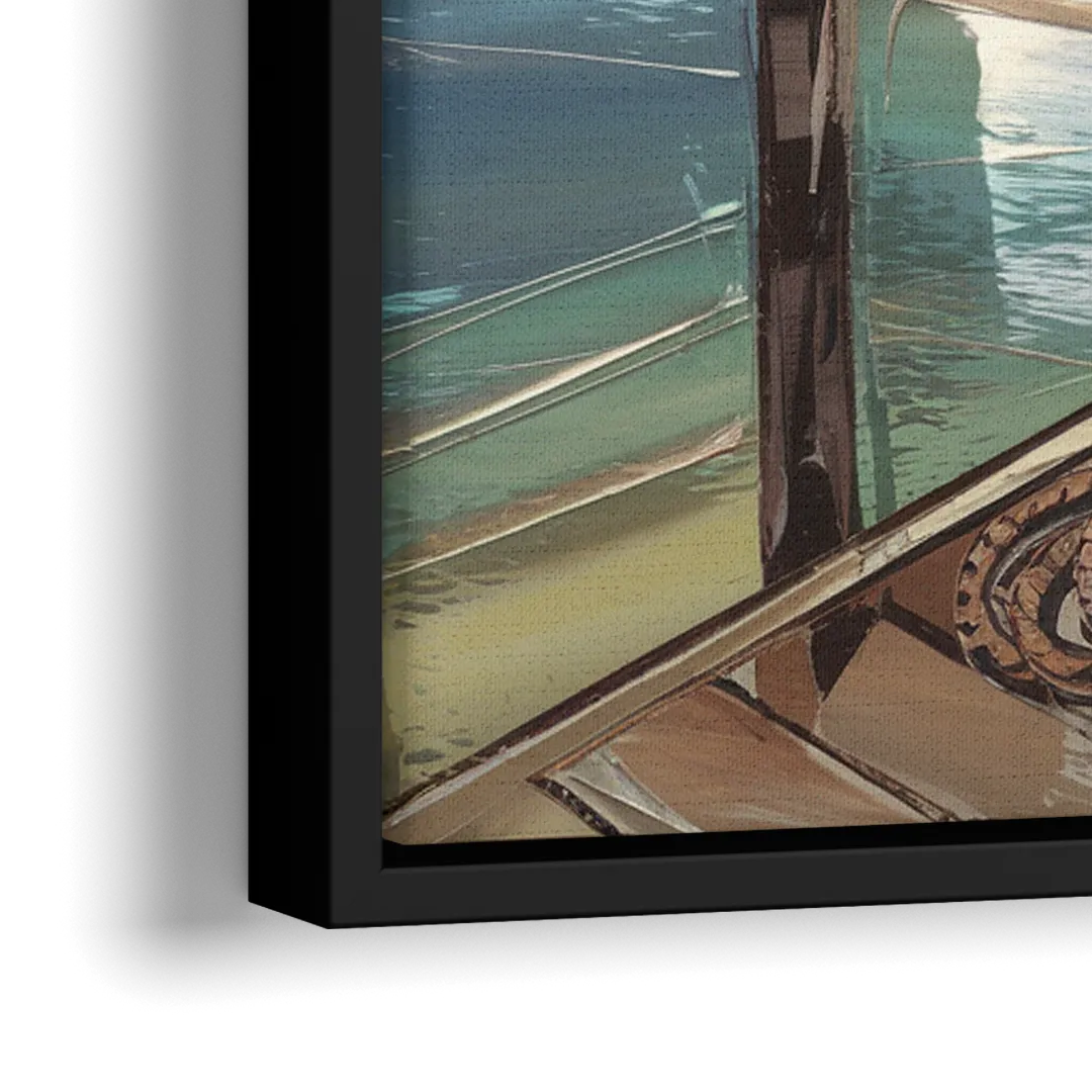 Hilton Head Island Coastal Lighthouse - Close-Up Black Frame Canvas