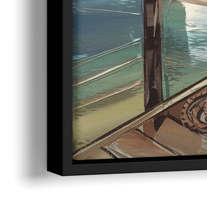 Hilton Head Island Coastal Lighthouse - Close-Up Black Frame Canvas