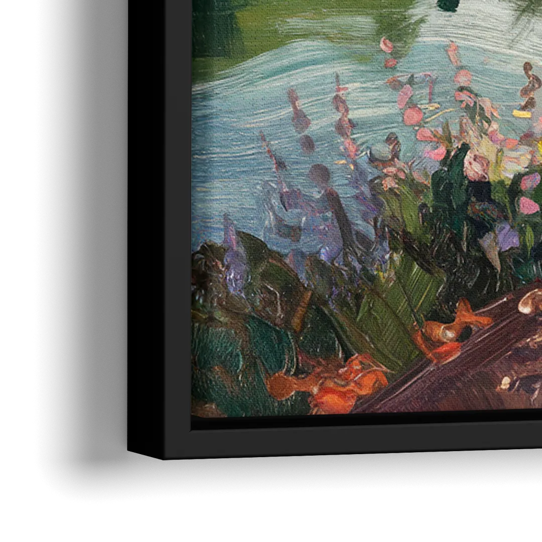 Riverside Nature Trails - Close-Up Black Frame Canvas