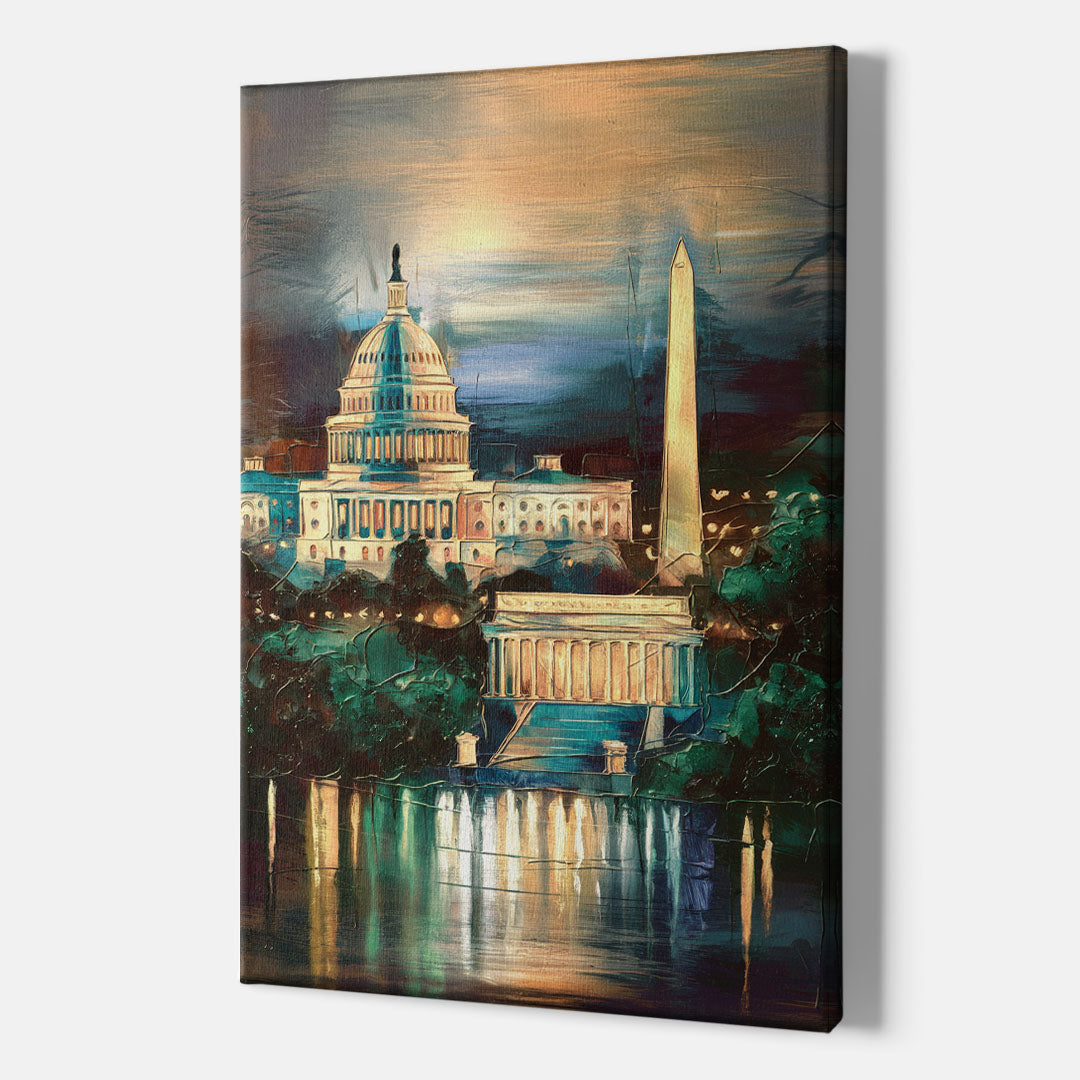 Washington DC Historic Landmarks - Canvas Wall Art Indoor