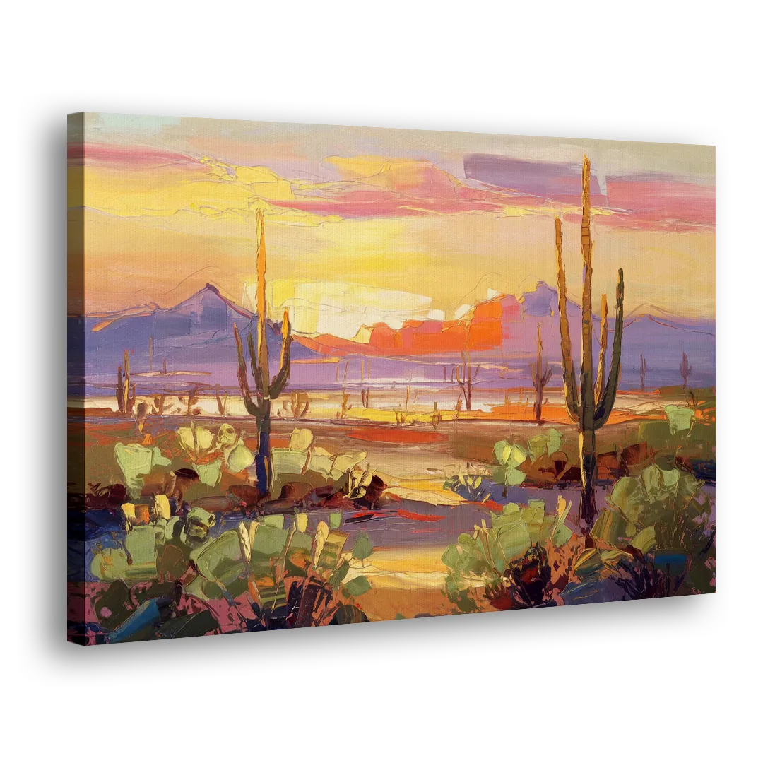 Phoenix Desert Horizon Scene - Canvas Print Art Sides