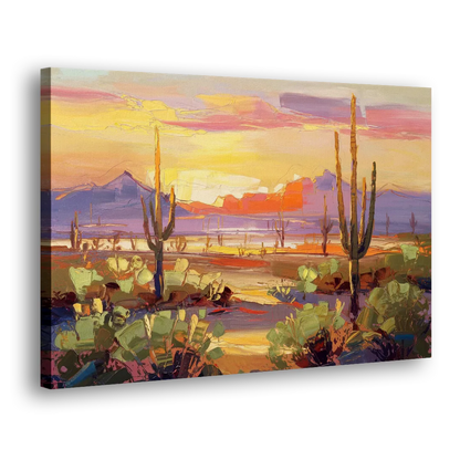 Phoenix Desert Horizon Scene - Canvas Print Art Sides